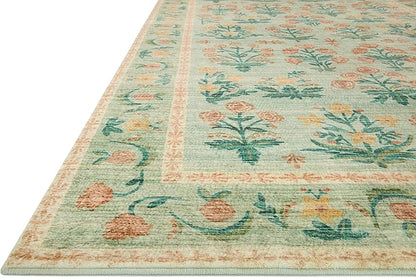 Loloi Rifle Paper Co. Eden Collection EDE-01 Mughal Rose Moss 7'-6" x 9'-6" Area Rug feat. CloudPile™