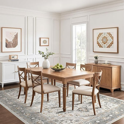 10x14 Area Rugs Living Room: Washable Boho Large Neutral Vintage Soft Rug Stain Resistant Distressed Farmhouse Non-Slip Indoor Floor Carpet for Bedroom Nursery Kids Office Dining Room- Taupe