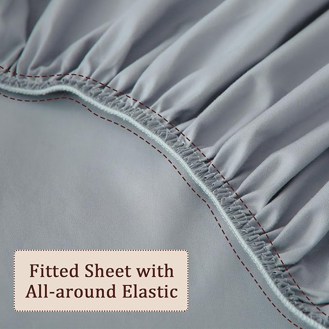 Fitted Sheet for Full Size Air Matress, with 18-24 Inch Extra Deep Pocket, Soft Breathable Air Mattress Sheet Cover for Inflatable Bed, Grey