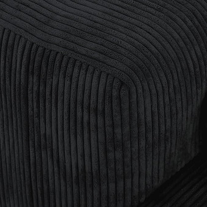 JACH 102" Corduroy Sectional Couch with 4 Pillows, Comfy Modular Sectional Sofa, Cushion Covers Removable, Oversized Love Seat Couches for Living Room, Office, Apartment, Black