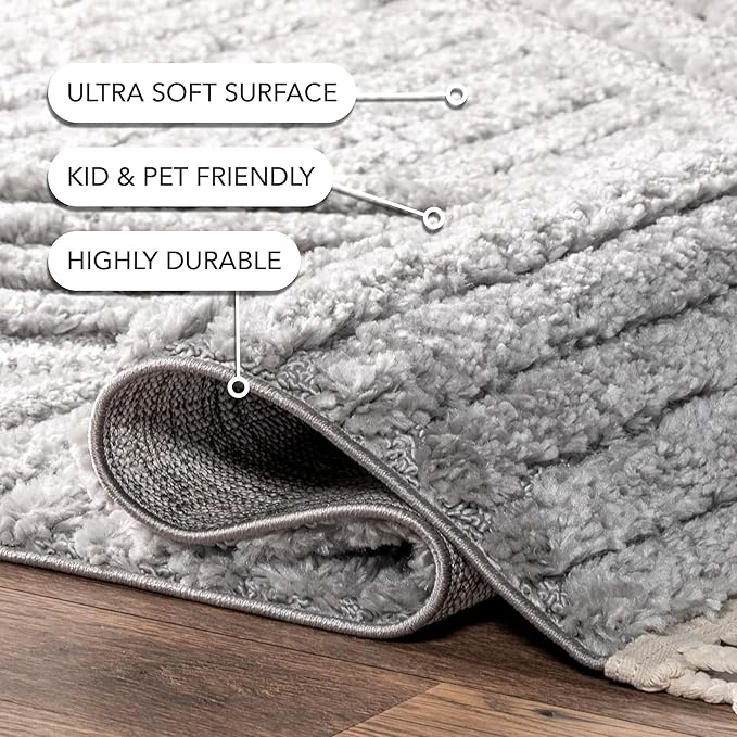 nuLOOM Risette Light Grey, 12' x 15', Geometric, Soft and Textured, High Traffic, Stain Resistant, Easy Clean, Durable Area Rug for Bedroom, Living Room, Dining Space, Den, Foyer, Entryway