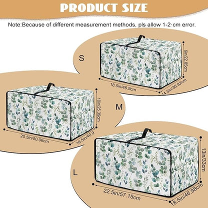 Countertop Convection Oven Cover Decorative and Protective Air Fryer Toaster Oven Dust Cover for Home Kitchen Indoor Decor, L, Eucalyptus Leaf Green White