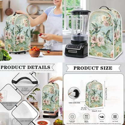 Hummingbird Dust Cover Kitchen Blender Covers Flower Washable Toaster Oven Dustproof Cover Anti Fingerprint Protection Set