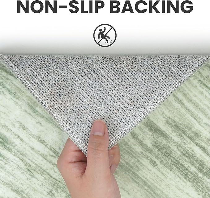 5x7 Modern Abstract Area Rug for Bedroom, Light Sage Green and Ivory Large Super Soft Washable Rug with Non-Slip, Non-Shedding Rugs for Living Room, Indoor Door Mat for Home Décor