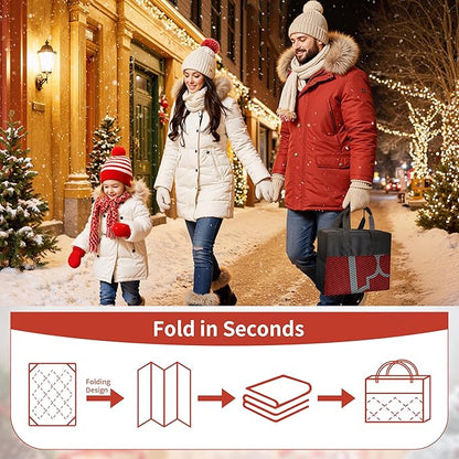GENIMO 5' x 8' Outdoor Rug Waterproof for Patio Christmas Decor, Foldable Reversible Plastic Straw Area Rugs Mat for Camper, Outside Carpet for Rv, Deck, Porch, Picnic, Beach, Balcony, Red & Grey