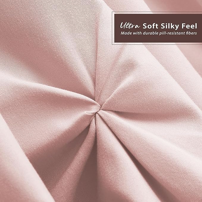 Nestl Blush Pink Bed Skirt Twin Size, Pinch Pleat Twin Bed Skirt, 14" Inch Drop Twin Bedskirt, Hotel Quality Blush Pink Bed Skirts, Premium Microfiber Bedskirt for Twin Bed, Blush Pink Twin Bed Skirt