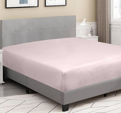 ROYALE LINENS 300 Thread Count 100% Long Staple Combed Cotton Fitted Sheet Queen - Super Soft Deep Pocket Bottom Sheet - Fitted Sheets Only - Elastic Sheets (Queen, Lavender)
