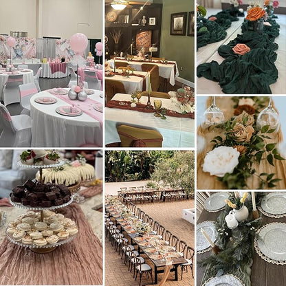 BALCONY & FALCON 2 Pack Nude Cheesecloth Table Runner 10FT 120 Inch Rustic & Boho Farmhouse Gauze Cheese Cloth Runners for Wedding Fall Thanksgiving Christmas Party Baby Shower Birthday Decor