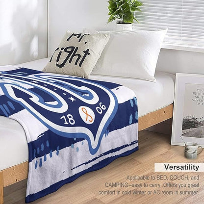 Nautical Anchor Blanket Modern Cartoon Anchor Ocean Adventure Blue White Soft Cozy Lightweight Throw Blanket for Kids Boys Men Bedroom Living Room Dorm Chair Sofa Travel 60x80in