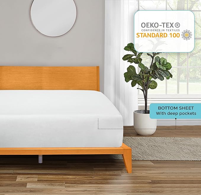 ROYALE LINENS 300 Thread Count 100% Long Staple Combed Cotton Fitted Sheet California King - Super Soft Deep Pocket Bottom Sheet - Fitted Sheets Only - Elastic Sheets (Cal King, White)