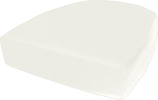 Cushion Source Rounded Back Seat Cushion, 19.5" x 20" x 5" deep Indoor and Outdoor Durable seat Cushion Made with Fade Resistant Sunbrella Fabric, Hidden Zipper, Sunbrella Canvas White
