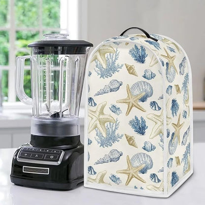 Talayituse Starfish Conch Coral Print Blender Dust Cover, Fingerprint Protection Cover for Stand Mixer or Coffee Machine, Home Kitchen Appliance Covers for Stain Dust Resistant Supplies