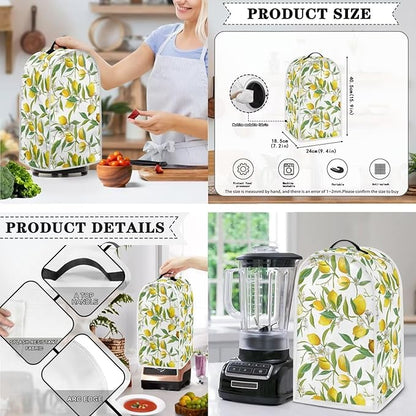 Fruit Theme Lemon Printed Appliance Covers Set Washable Kitchen Blender Dust Cover Bread Maker Toaster Cover 2 Slice Kitchen Accessories Size S