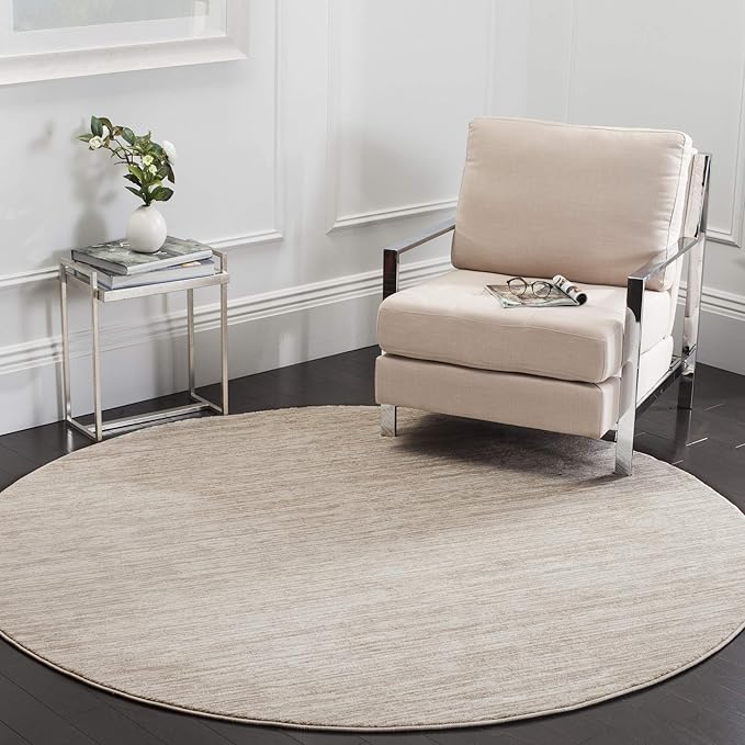 SAFAVIEH Vision Collection Area Rug - 6'7" Round, Grey, Modern Ombre Design, Non-Shedding & Easy to Clean, Ideal for Living Room, Bedroom, Dining Space (VSN606D)