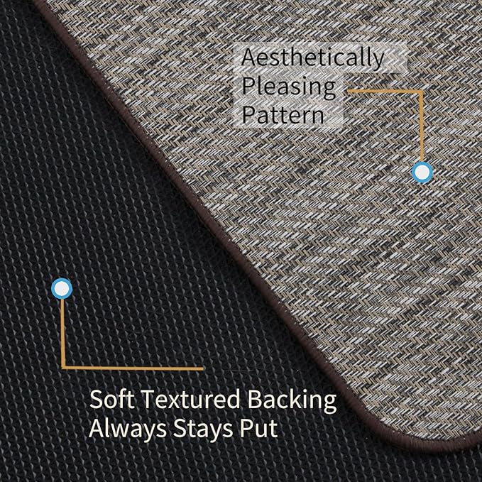 Chair Mat for Hardwood & Tile Floor, 36" x 48" Heavy Duty Office Chair Mat for Rolling Chairs, Anti Slip, Non-Curve, Floor Protector for Home Office, Gray Brown