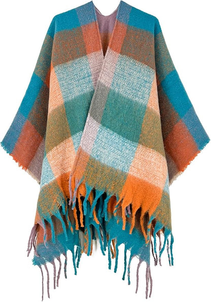 Breezy Lane Women's Shawl Wraps Warm Poncho Ruana Wrap Cardigan