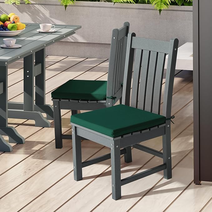 WestinTrends Solace Outdoor Patio Kitchen Dining Chair Square Seat Cushions Set of 4, 20 x 18, Green