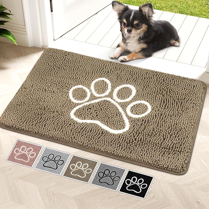 Bcoimo Super Absorbent Dog Door Mat, 30"*20" Anti Slip Mat for Muddy Paws, Pet Rugs for Dirty Paws Washable That Absorbs Moisture and Dirt, for Dog Cage and Pet Resting Carpet