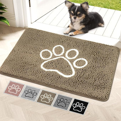 Bcoimo Super Absorbent Dog Door Mat, 30"*20" Anti Slip Mat for Muddy Paws, Pet Rugs for Dirty Paws Washable That Absorbs Moisture and Dirt, for Dog Cage and Pet Resting Carpet