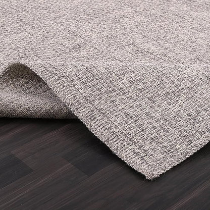 Easy Jute Door Mat, 2x3, Grey, Indoor, Outdoor, Silver, Solid, Rustic Style, Easy-Clean Rug, Woven, Carpet, for Living Room, Bedroom, Dining Room, Hallway, Office, Entryway or Patio, Deck, Porch