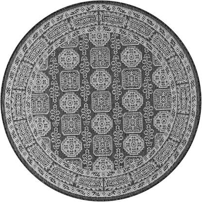 Keen Home Design Terrace Outdoor Round Rug - 5ft Round Washable Indoor/Outdoor Rug for Patio, Kitchen, Balcony, Beach, Garden, Deck and Porch, Size: 5'3" Round