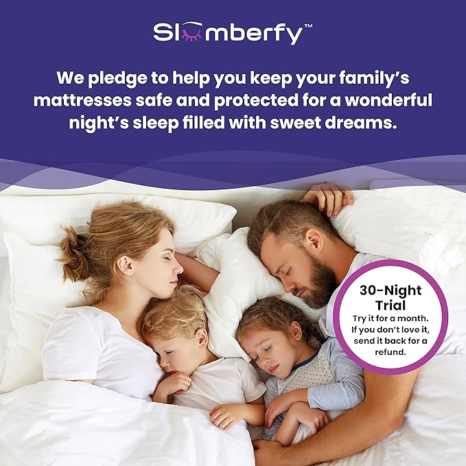 Full Size Waterproof Bamboo Mattress Encasement by Slumberfy - Premium Skin-Safe Mattress Protector with 360° EZ Zipper, Lab-Tested Bed Bug, Zippered Encasement (54x75 in)