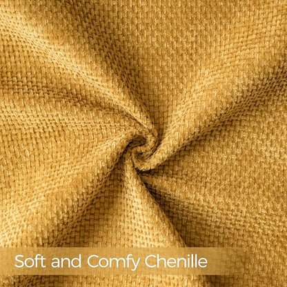 a moment Fall Mustard Yellow Chenille Throw Pillow Covers 12x20 Inch Pack of 2 Modern Decorative Throw Pillow Covers Farmhouse Cross Covers Home Decor for Sofa Bedroom Living Room