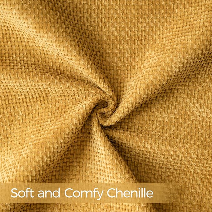a moment Fall Mustard Yellow Chenille Throw Pillow Covers 20x20 Inch Pack of 2 Modern Decorative Throw Pillow Covers Farmhouse Cross Covers Home Decor for Sofa Bedroom Living Room