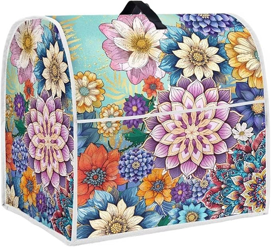 Kitchen Stand Mixer Covers Boho Mandala Flower Mixer Cover Dust Cover Washable Kitchen Appliance Cover for 6-8 Quart Mixers, Keep Your Kitchen Clean