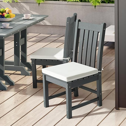 WestinTrends Solace Outdoor Patio Kitchen Dining Chair Square Seat Cushions Set of 4, 18 x 18, White