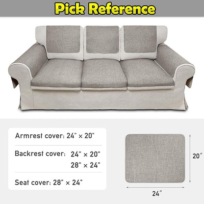 Couch Arm Covers, Waterproof Armrest Cover for Sofa, Armchair, Loveseat, Non-Slip Recliner Arm Cover, Sofa Arm Covers, Headrest Covers, Arm Chair Covers Set of 2 (Taupe, 24"×20")