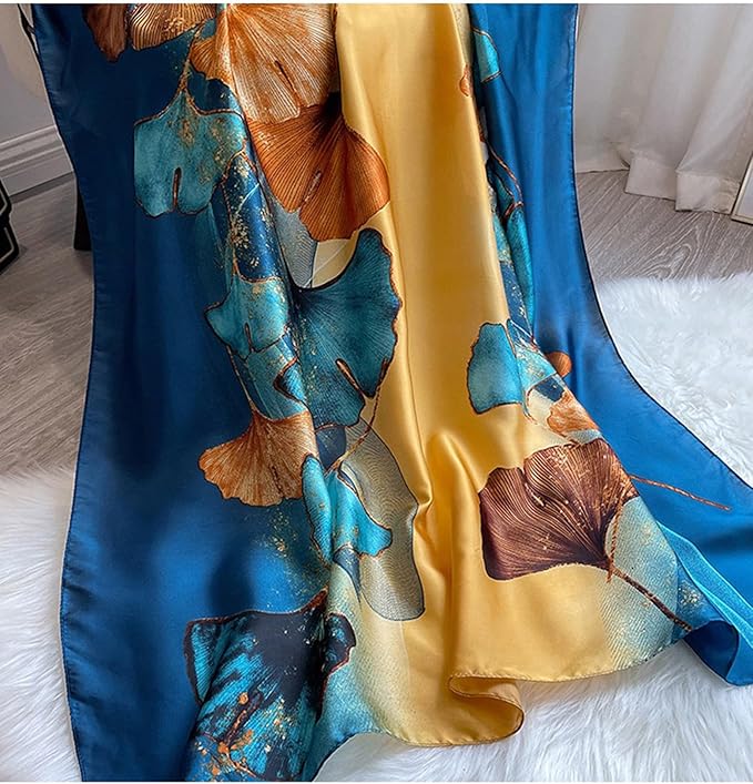 Fashion Scarves Scarf 100% Silk Feeling Scarf Silk Like Scarves Long Lightweight Sunscreen Shawls for Women