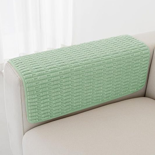 Foxdecor Couch Arm Cover Sofa Armrest Cover Armchair Covers, Anti-Slip Couch Arm Protectors Sofa Arm Covers Pack of 2pcs, (Sage Green 24x28 Inch)