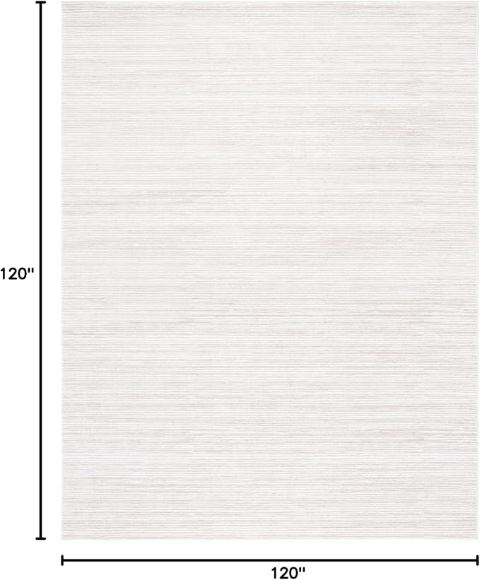SAFAVIEH Vision Collection Square Rug - 10' Square, Ivory, Modern Ombre Design, Non-Shedding & Easy to Clean, Ideal for Living Room, Bedroom, Dining Space (VSN606J)