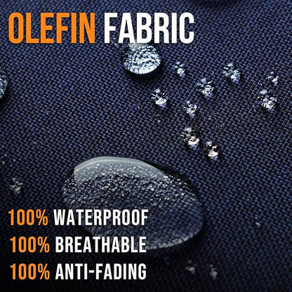 Outdoor Olefin Water-Resistant Deep Seat Cushion Set, 2PCS Weather and Fade Resistant 23''x 26''x 6'' Patio Furniture Seat Cushion, Thickened Sofa Chair Pad for Lawn, Garden, Dark Blue