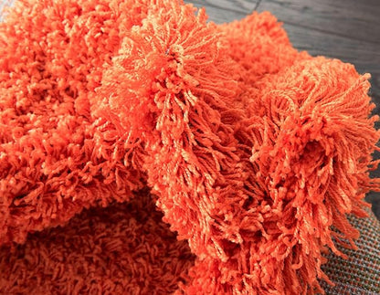 Unique Loom Solid Shag Collection Area Rug (2' 7" x 10' Runner Tiger Orange)