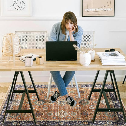 Office Chair Mat for Hardwood Floor, 48"x36" Easy Glide Computer Desk Mat Protector for Rolling Chair Under Desk Rug Nonslip Backing, Machine Wash, (Modern)