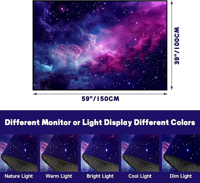 Purple Galaxy Rug Space Rugs Colorful Throw Rug Non-Slip Sun and Cloud Carpet Doormats for Living Room Bedroom Apartment Dorm Floor Mat 59 in x 39 in