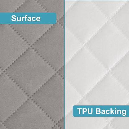 NTBAY 2 Pack Waterproof Crib Mattress Protector, Quilted 28"x52" Toddler Fitted Sheet - Machine Washable - Soft and Breathable Mattress Pad Cover for Crib, Nursery, Daycare, Cot, Smoke Grey