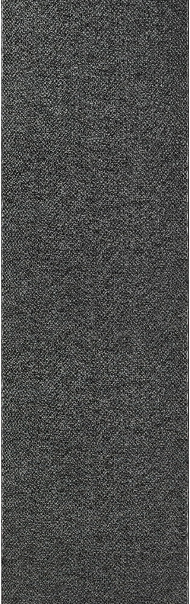 TOWN & COUNTRY BASICS Pax Herringbone Textured Solid Everwash® Washable Runner Area Rug, Low Pile, Non-Slip Backing, Easy Clean Pet & Family Friendly Rug, Dark Grey, 2'5"x7'10"