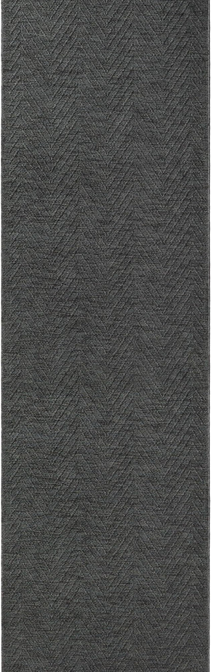 TOWN & COUNTRY BASICS Pax Herringbone Textured Solid Everwash® Washable Runner Area Rug, Low Pile, Non-Slip Backing, Easy Clean Pet & Family Friendly Rug, Dark Grey, 2'5"x7'10"