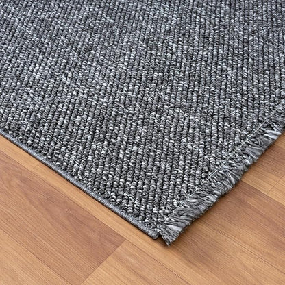 LUXE WEAVERS Solid Machine Woven Smoke 8x10 Area Rug, Indoor Stain-Resistant Carpet