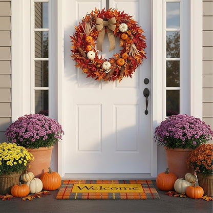 Calloway Mills Fall Plaid Doormat (Multi, 17" x 29" x 0.60")