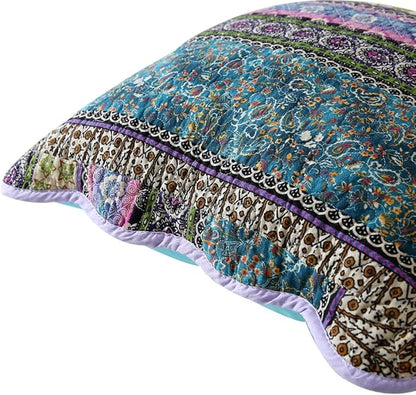 NEWLAKE Striped Jacquard Style Cotton Throw Pillow Covers (2 Pieces, 18X18 Inch)