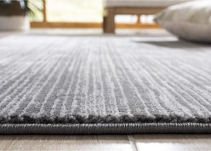 SAFAVIEH Vision Collection Area Rug - 4' Round, Grey, Modern Ombre Design, Non-Shedding & Easy to Clean, Ideal for Living Room, Bedroom, Dining Space (VSN606D)