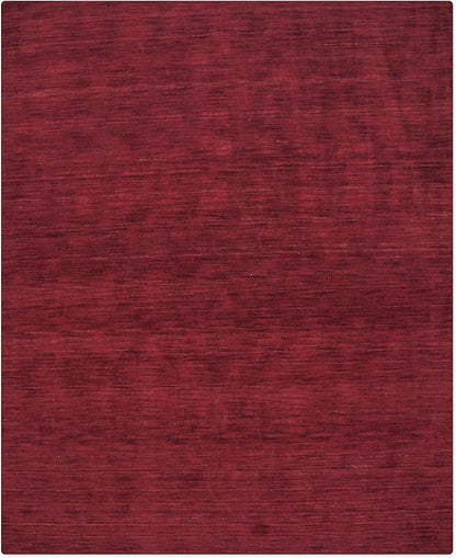 Hand Knotted Loom Wool ECO-Friendly Area Rugs - 3'x5', Rectangle, Dark Red Color, Solid Plain Design, High Pile Handmade Anti Skid Area Rugs for Living Room, Bed Room (L00111)