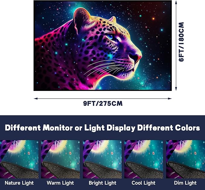 6' x 9' Galaxy Leopard Rug Fierce Panther Area Rugs for Boys Kids Bedroom Living Room Gameroom Girls Space Glitter Carpet Floor Mat Throw Rugs,180 X 275cm