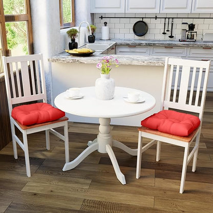 Klear Vu Gripper Overstuffed Universal Non-Slip Dining Chair Cushions for Kitchen Decor or Office Use, U-Shaped Skid-Proof Seat Pad, 17x17 Inches, 2 Count (Pack of 1), Solid Coral