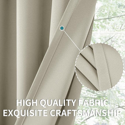 BGment Short Curtains 30 Inches Length for Small Window - Rod Pocket Thermal Insulated Room Darkening Drapes for RV Kitchen Bedroom Bathroom, Light Camel, 2 Panels, 42 x 30 Inch