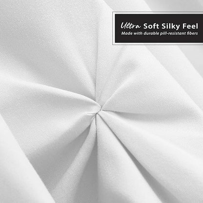 Nestl White Bed Skirt Full Size, Pinch Pleat Full Bed Skirt, 14" Inch Drop Full Bedskirt, Hotel Quality White Bed Skirts, Premium Microfiber Bedskirt for Full Bed, White Full Bed Skirt
